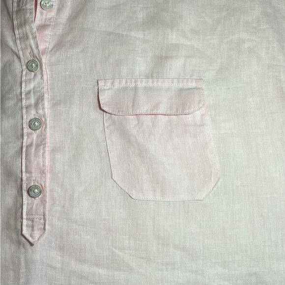 TOMMY BAHAMA 100% Linen Short Sleeve , collared Neck Pink Women’s Top Sz M - Picture 9 of 11